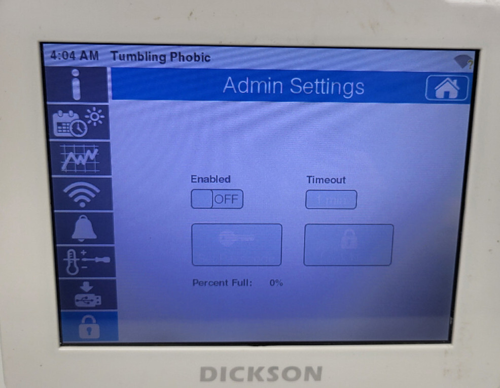 Dickson TWP DicksonOne Touch 8" Data Logger PoE w/RKTC Sensor Parts (Powers On)