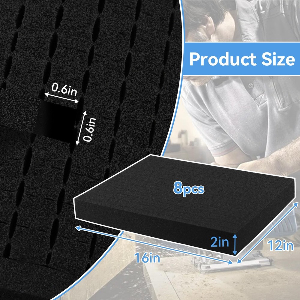 Part Foam Insert - Polyurethane Pluck Pre Cube Sheet with Bottom black