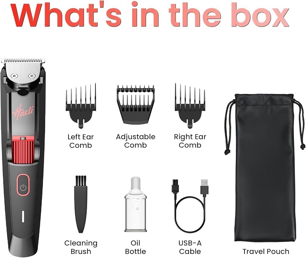 Hacli Men's Beard Trimmer with Precision Dial
