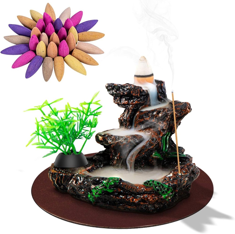DK177 Incense Holder Waterfall Burner Ceramic Backflow Zen C