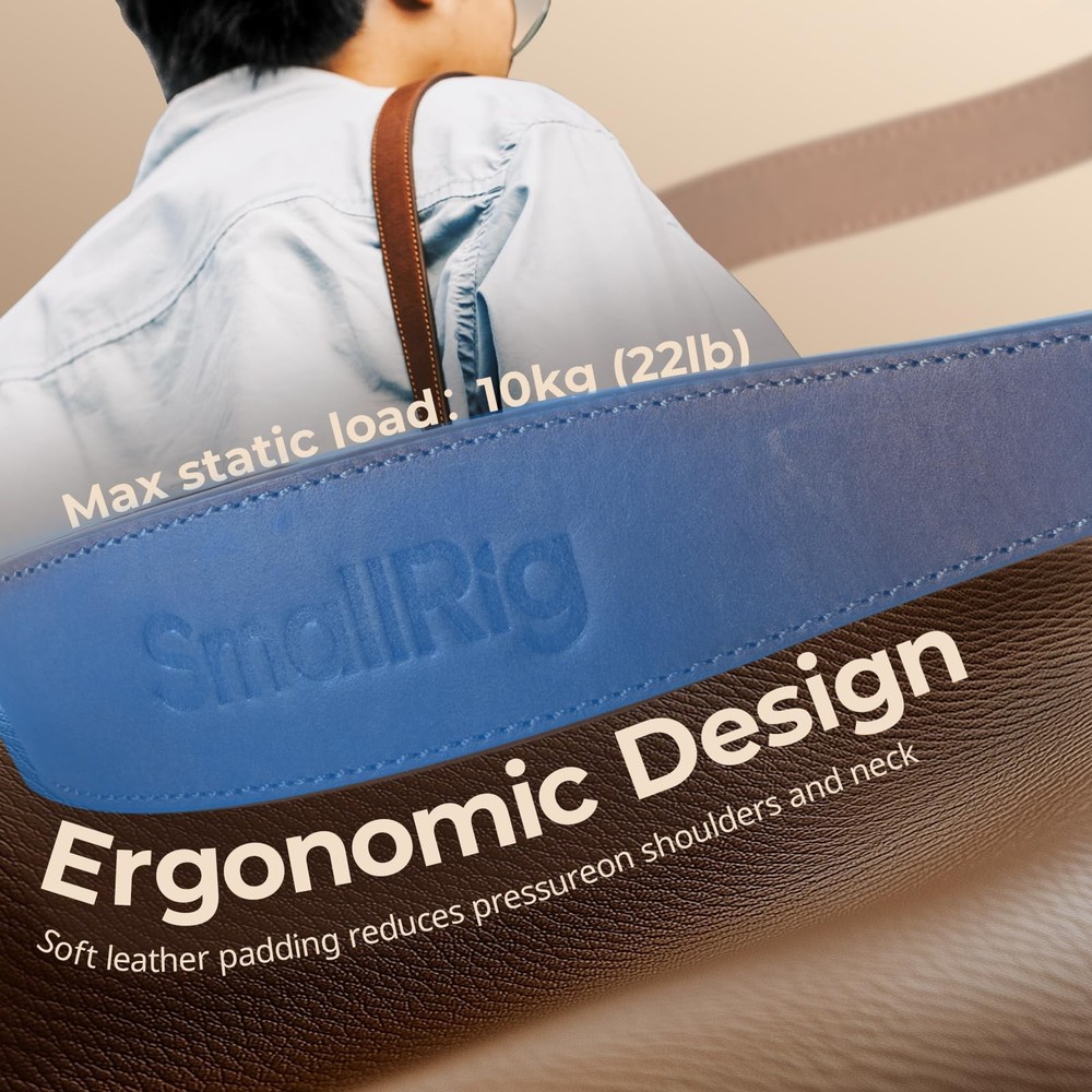 SMALLRIG Universal Leather Camera Shoulder Strap for DSLR Brown, Brown