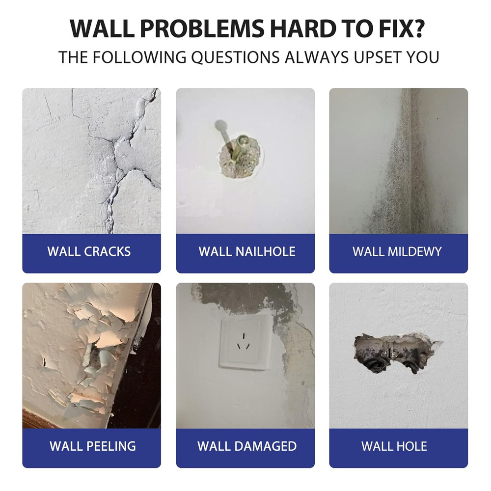 Drywall Repair Kit,2 Pack Wall Mending Agent,Wall Spackle with Scraper, Wall ...