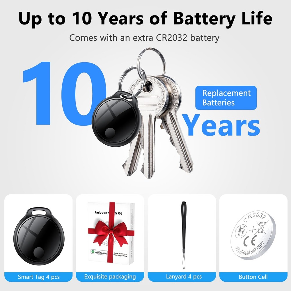 Tracker Tags-4 Pack: Bluetooth Tracker, with Apple Find My APP (iOS Only) Rep...