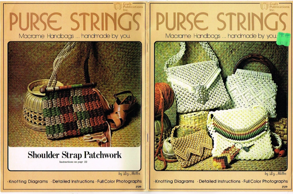 Macrame Purse Strings Pattern Book Purses Handbags 1976 Vintage