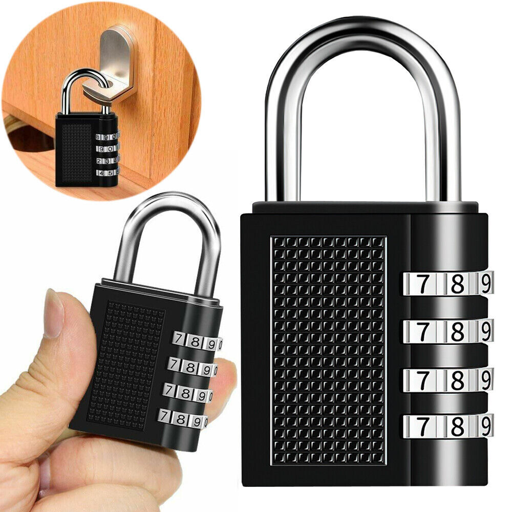 Combination Lock Resettable 4-Digit Anti Rust Weatherproof Padlock