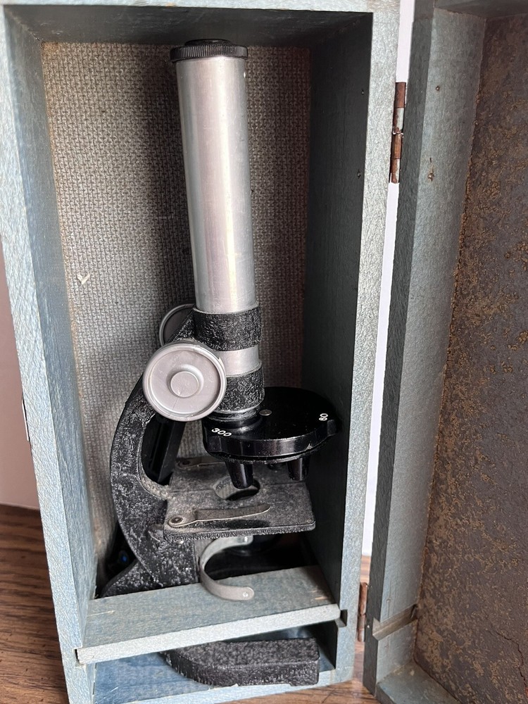 Vintage Porter Science Microcraft Senior Microscope #377 Original Box Untested