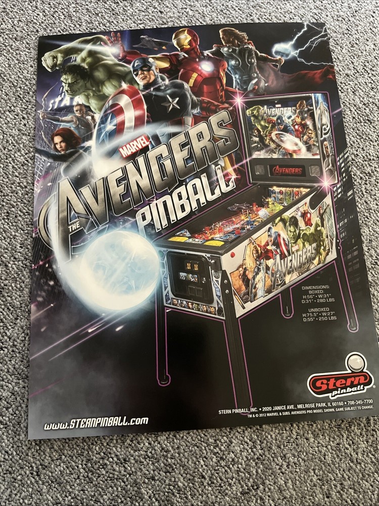 Stern Marvel Avengers Pinball Flyer Artwork 2012