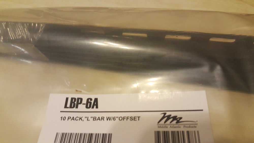 Middle Atlantic LBP-6A Lace Bar, 6" Offset, L-Shaped, 10 pc