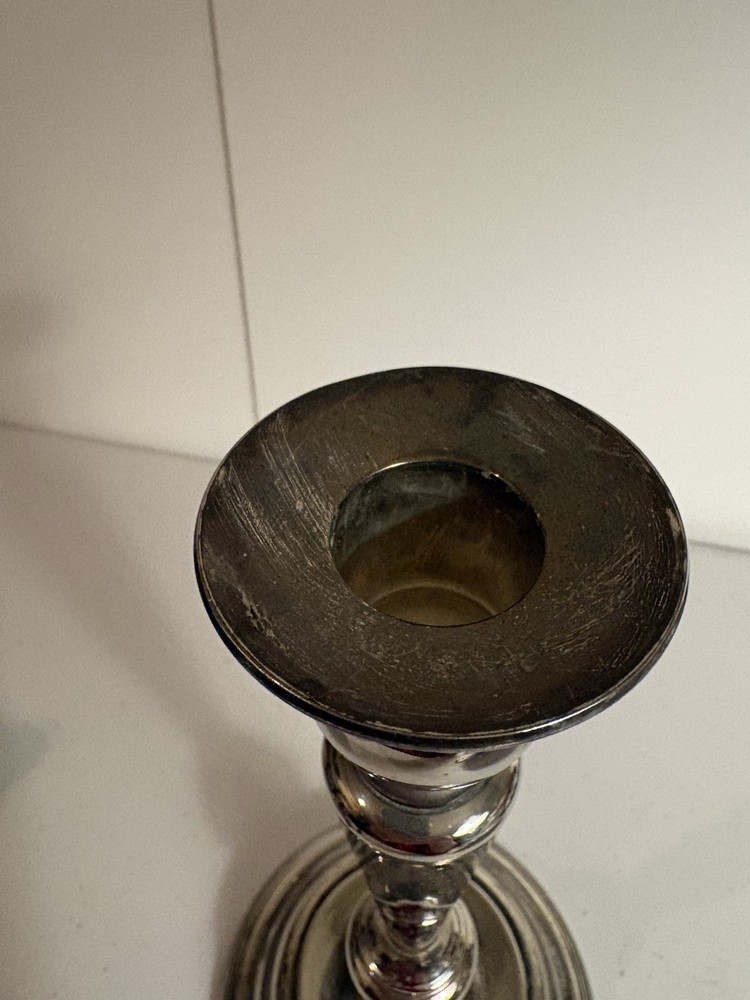 Vintage silver-plated candlestick.
