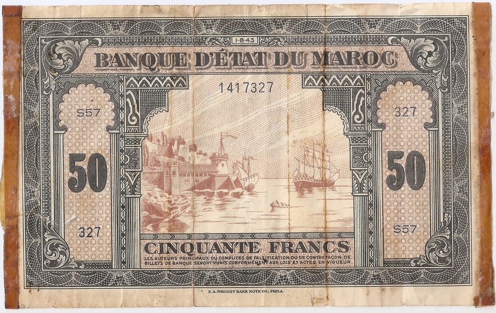 Morocco 50 francs 1-8-1943