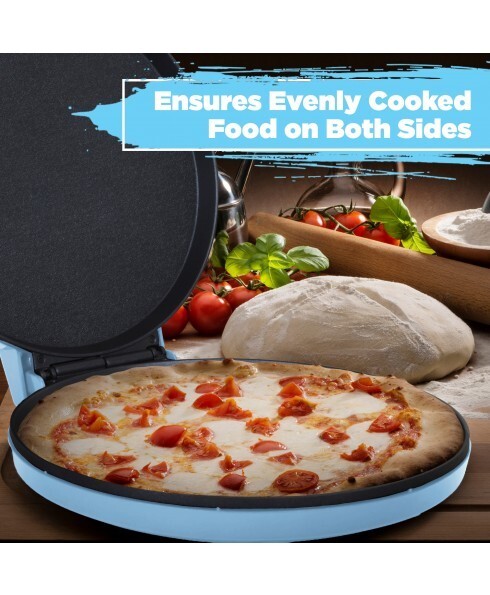 Courant 12 Inch Electronic Pizza Maker, multi function Oven and Griddle, Teal