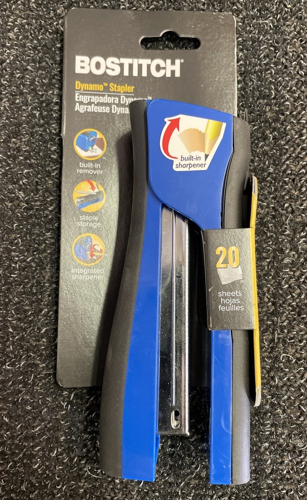 (2) STANLEY BOSTITCH Dynamo Stapler 20-Sheet Capacity Blue B696R-BLUE