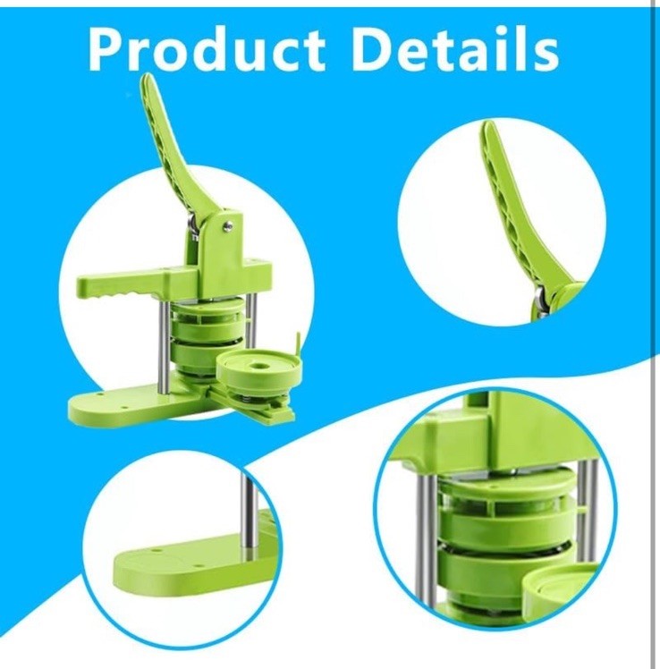 DCBadge DC-109 58mm Green Badge Making Machine Kit Button