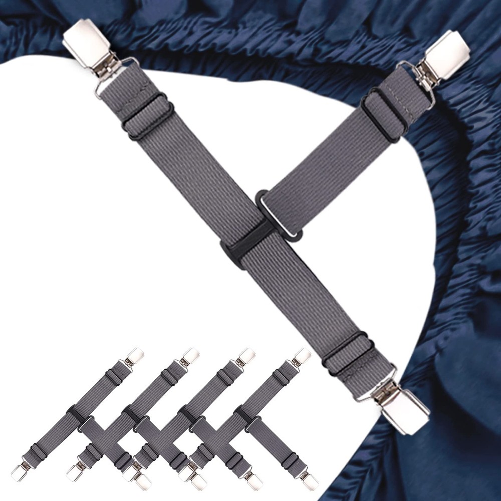 Fitted Sheet Straps 4 PCS Sturdy Bed Sheet Clips Keeping Sheets in Place Shee...