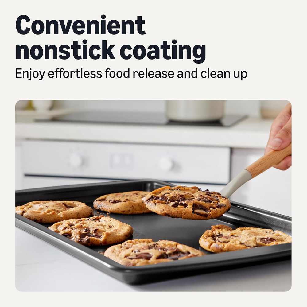 Nonstick Baking Sheets 3-Piece Set, Stackable to save Space, Dishwasher and Oven