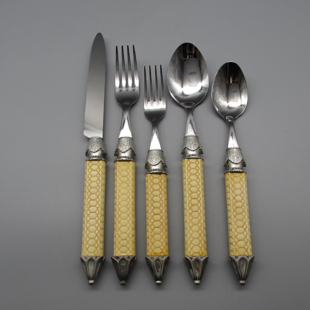 Zrike  Stainless Flatware "GOLDEN COMB" 5pc Place Setting (New)