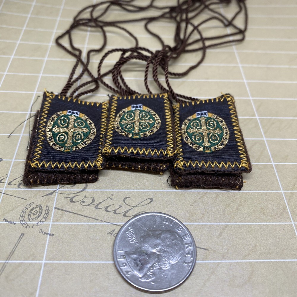 Escapulario de san Benito /  St Benedict Scapular  3 pc