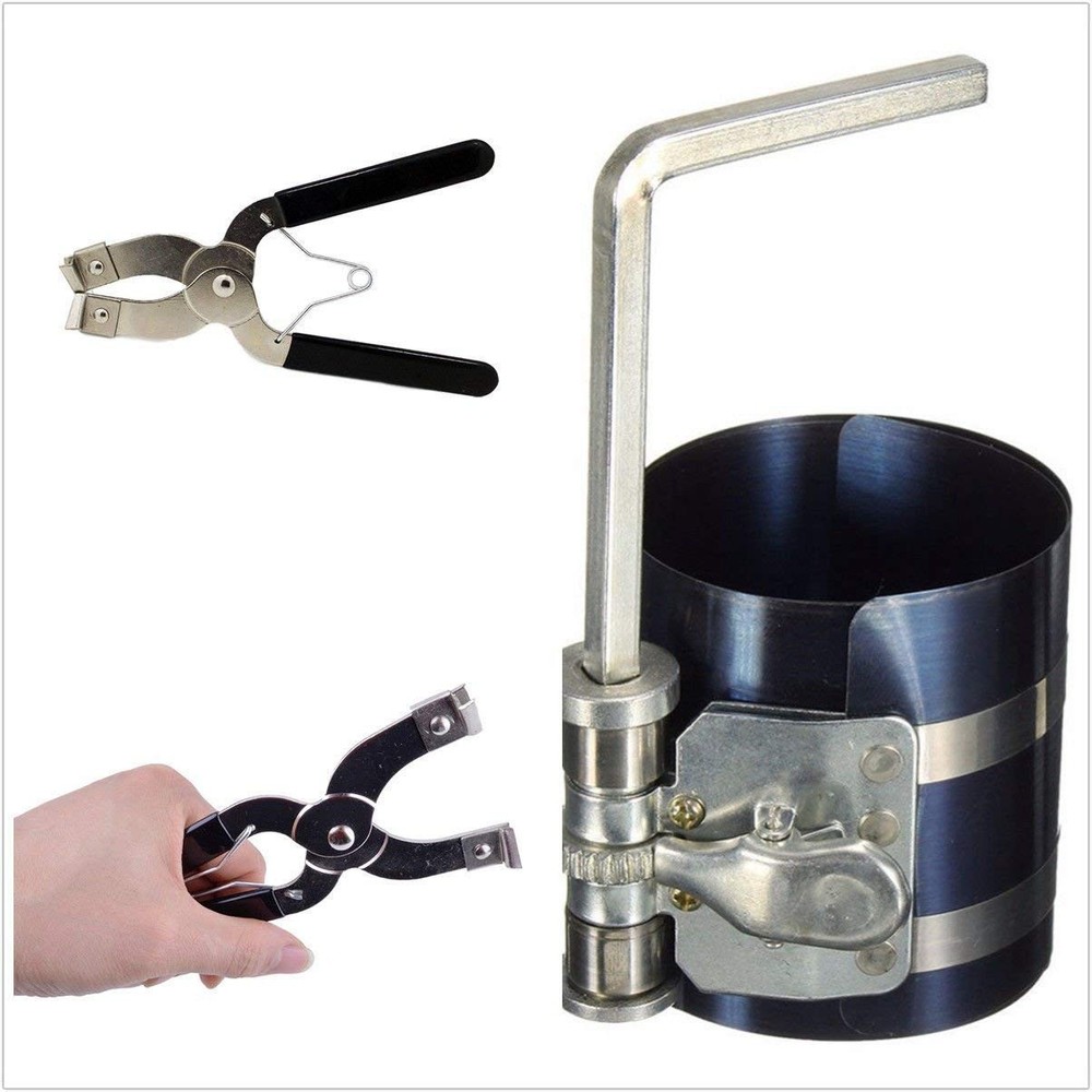 Car Engine Piston Ring Compressor Tool & Piston Ring Pliers for Adjustable Sa...