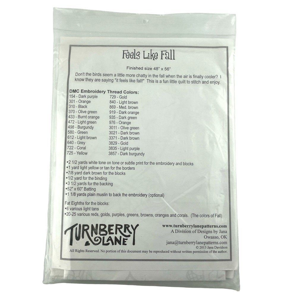 Jana Davidson Quilt PATTERN Feels Like Fall 060514