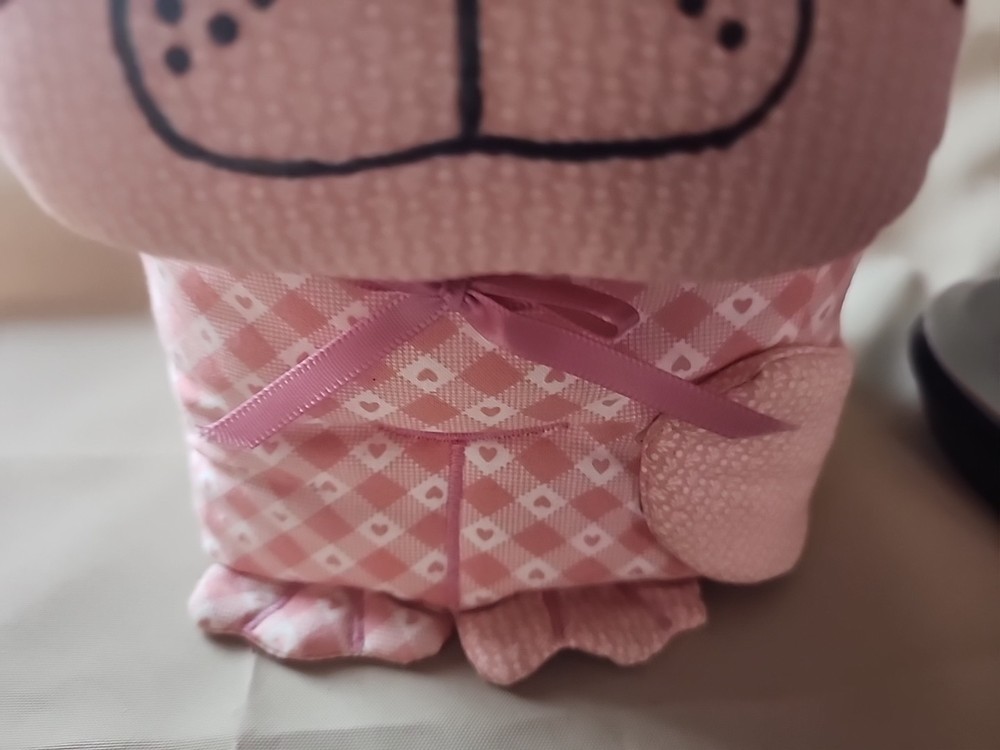 Hand Made Quilted Cat Tissue Box Cover Pink