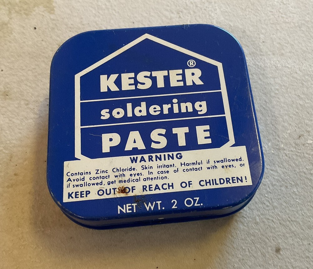 Vintage Kester Soldering Paste Tin 2 Oz Empty