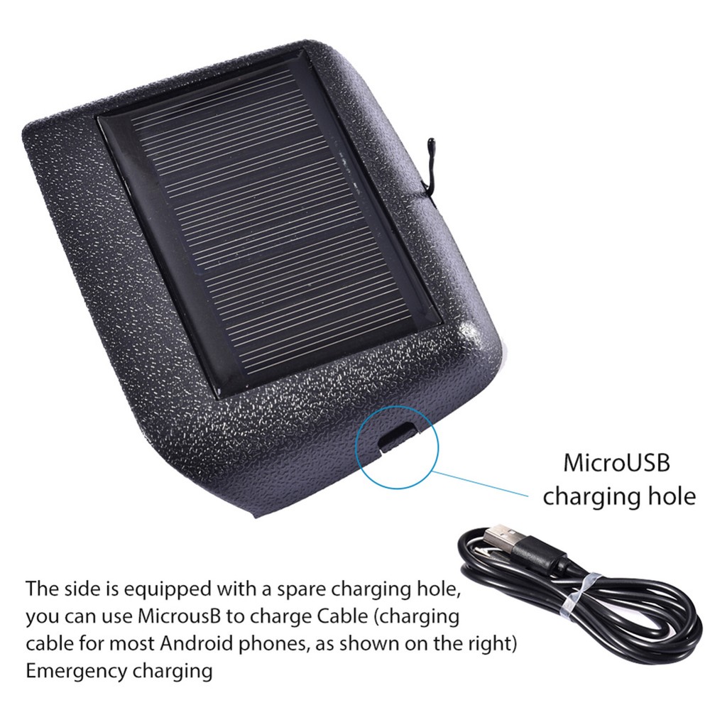 Solar Charging Car Dashboard LED Digital Clock Time Thermometer W/Night Light