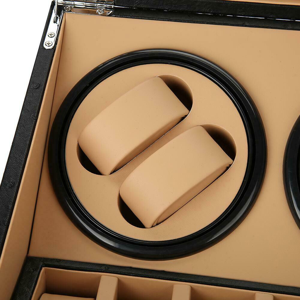Automatic Watch Winder Box Display PU Leather Storage Case 4+6 Rotation Box Gift