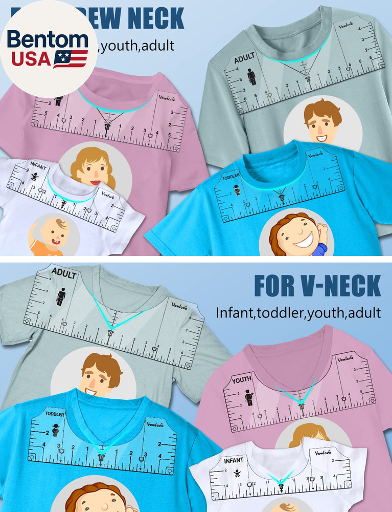 T-Shirt Ruler for Precise Alignment, Center & Left Chest Placement Tool for Shir