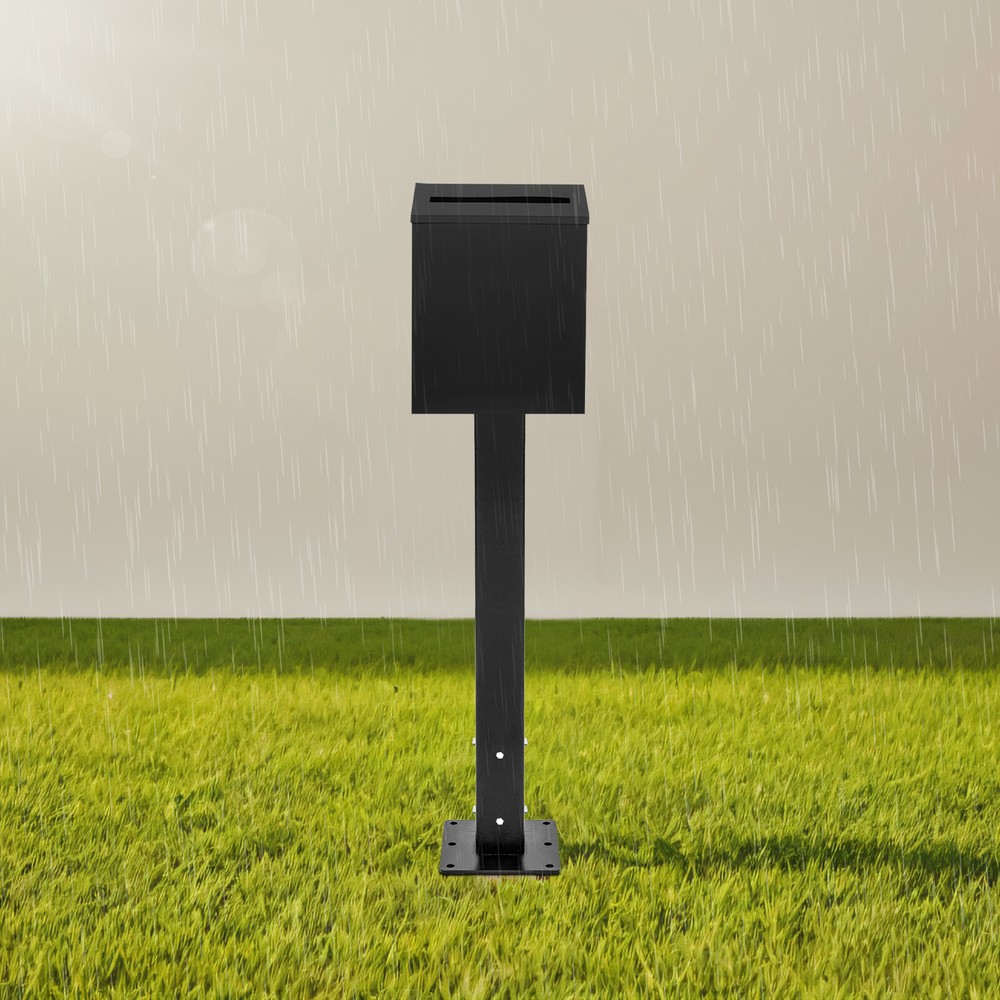 Mailbox Post with Post Base Mailbox Mounting Post Mailbox Post for Outside Black