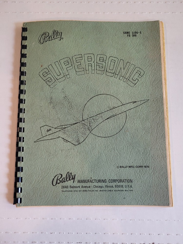 ORIGINAL-BALLY-SUPERSONIC-INSTALLATION & GAME OPERATIONS INSTRUCTIONS