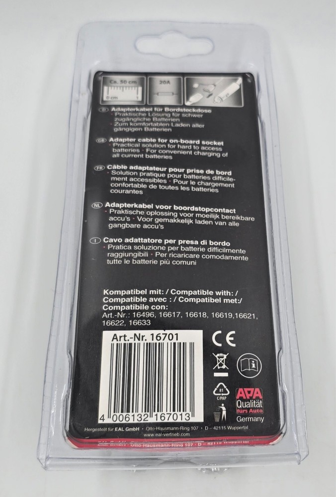 APA adapter cable for on-board socket battery charger microprocessor 50 cm