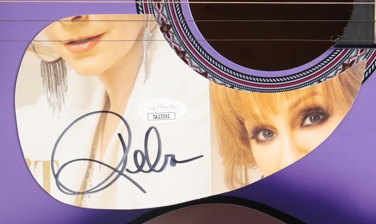 Reba McEntire Guitar with Signed Custom Insert Pickguard (JSA COA)
