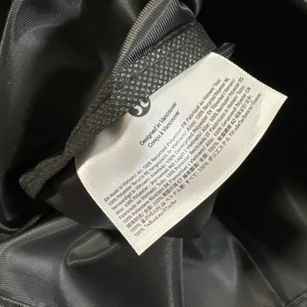Lululemon Lightweight Gym Sack Drawstring Bag 13L Black Graphite