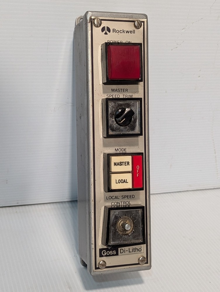 Rockwell Goss Di-Litho control panel, Master Speed Trim, Local Speed Control