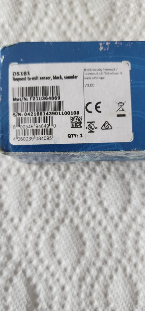 Bosch DS161 High Performance Request-to-Exit PIR Motion Sensor Sounder, Black