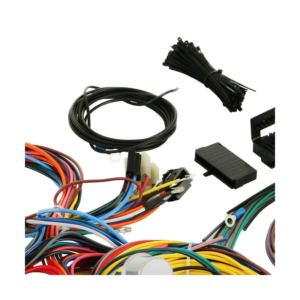 Universal Extra Long Wires 21 Circuit Wiring Harness Hotrod Kit Compatible wi...