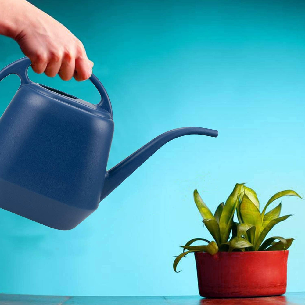 Plastic Watering Can, Blue, 1-Gallon