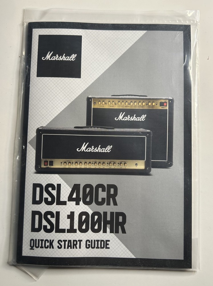 Marshall Amplifier DSL40CR DSL100HR Quick Start Guide Manual