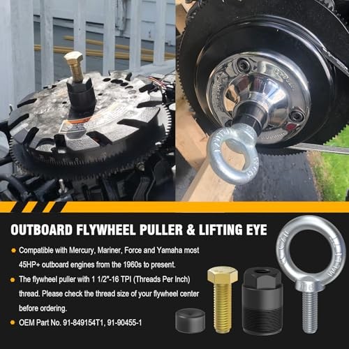 Flywheel Puller Removal Tool Compatible with Mercury Mariner Yamaha Outboard