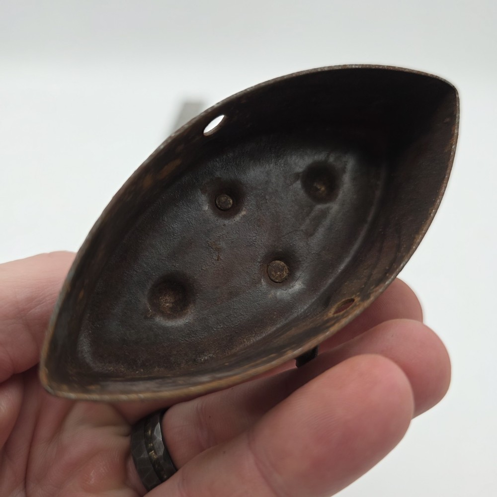 Vintage Small Asbestos Sad Iron Home Farm Kitchen Decor 4"