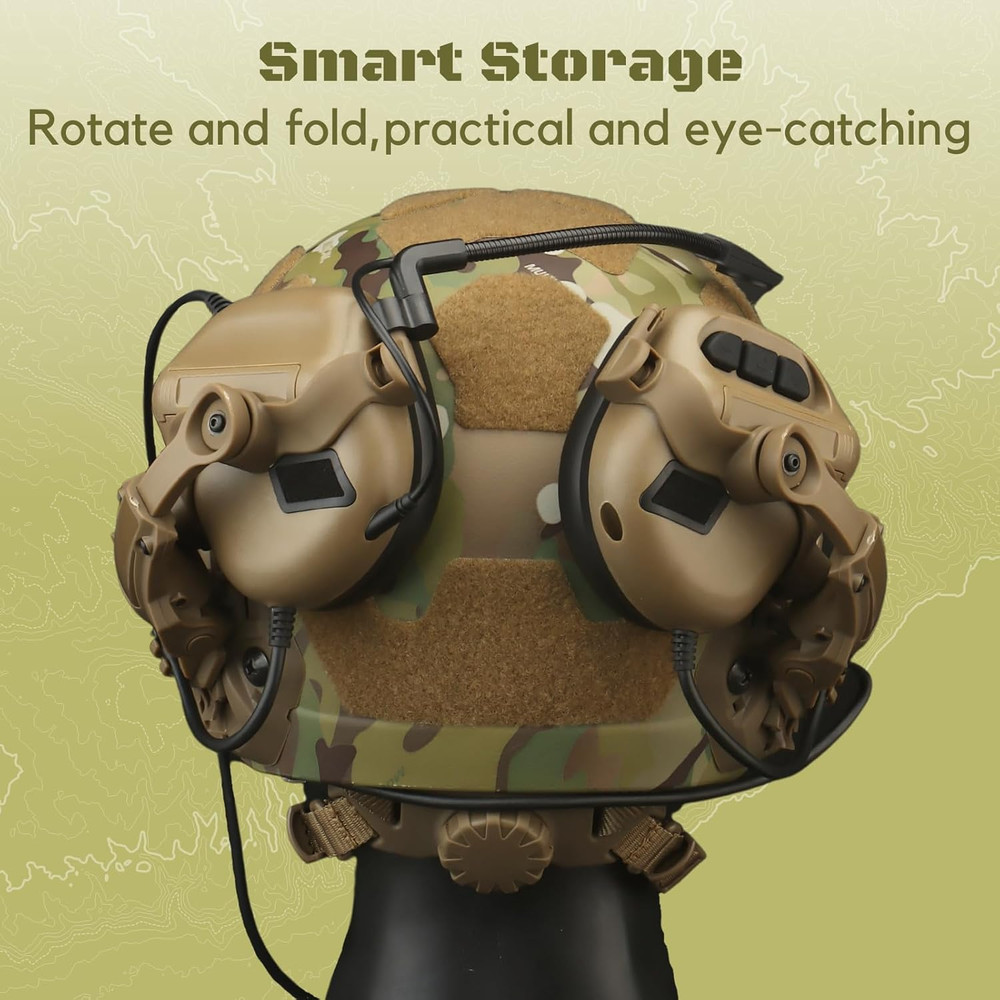 Free-Angle Tactical Headset Rail Mount Compatible with Earmor Headset Adapter on