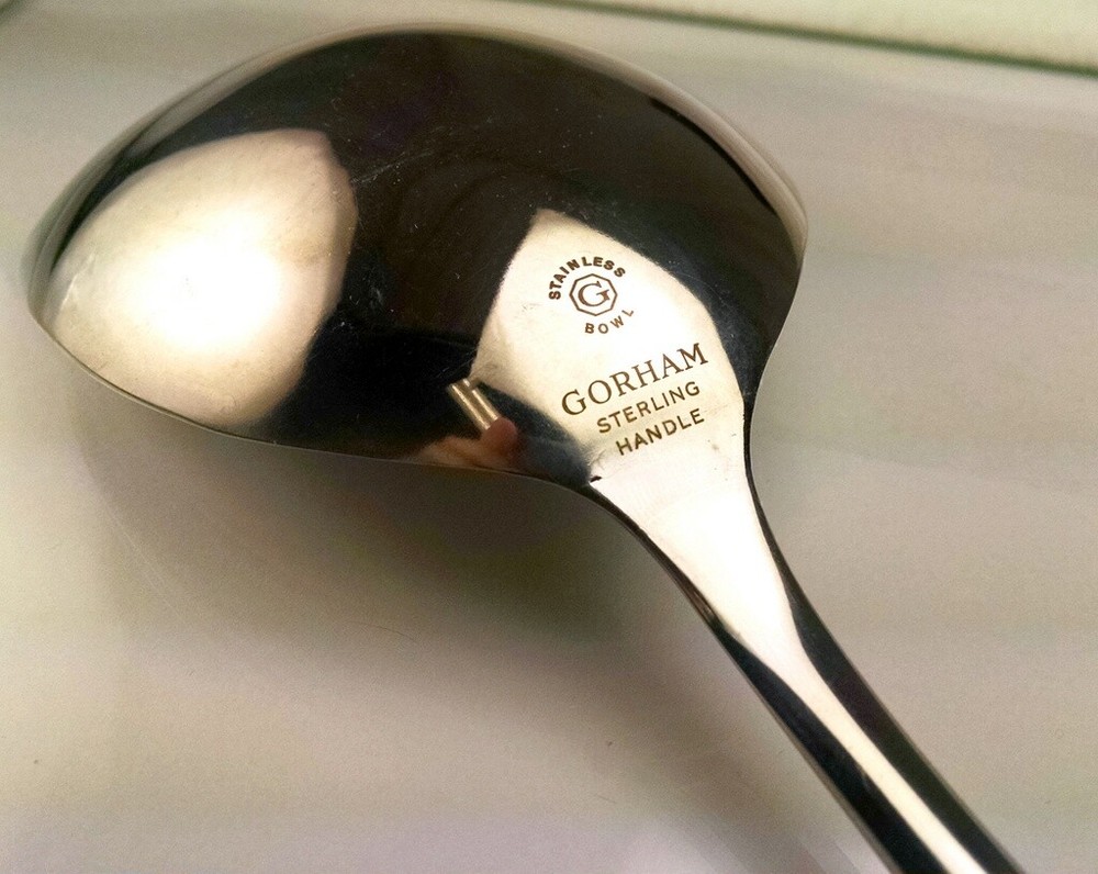 GORHAM CHANTILLY STERLING SILVER LARGE HOLLOW HANDLE SERVING SPOON - 11"
