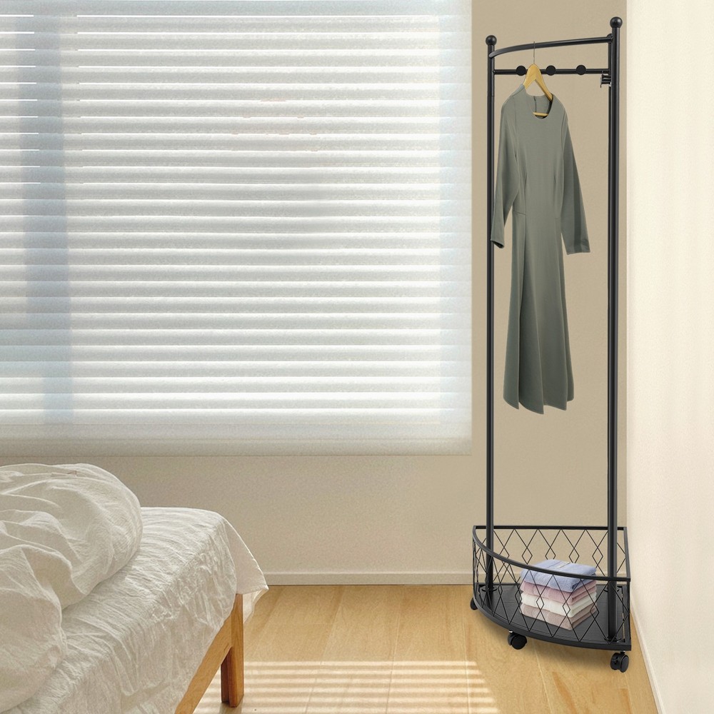 Corner Clothes Rack, Coat Storage Rack, Floor Standing Clothes Rack