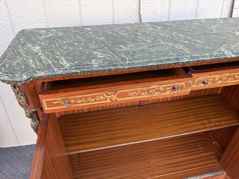 67208 Marble Top Sideboard Server Console Cabinet Stand