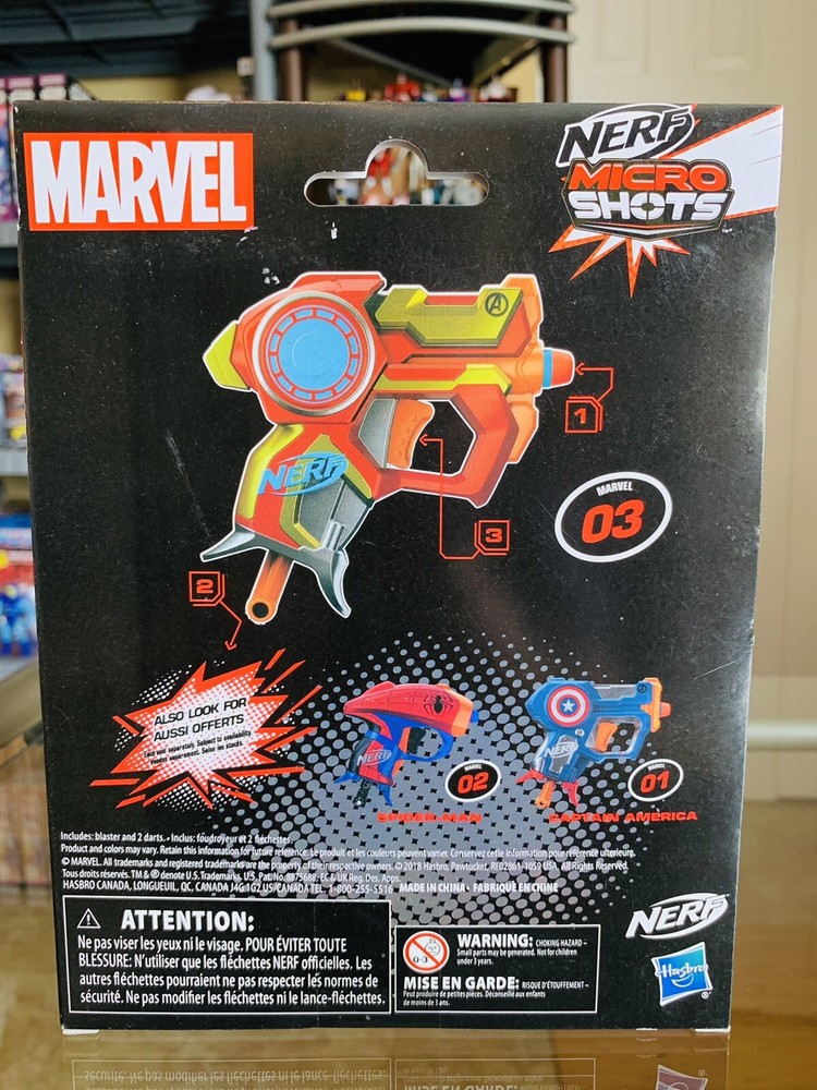 NERF MicroShots #03 Marvel IRON MAN 2-Dart Blaster Hasbro