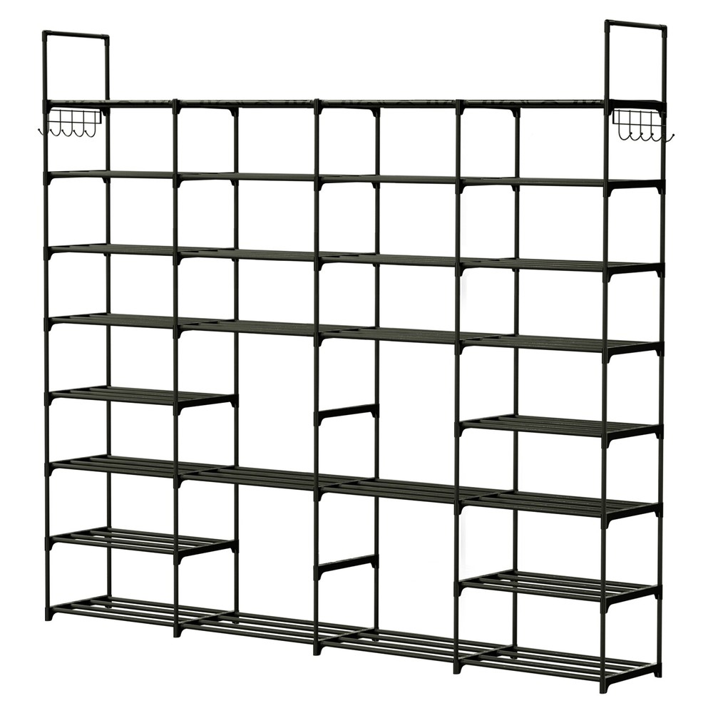 8-Tier Metal Shoe Rack Shelf Adjustable Entryway Stackable Storage Organizer