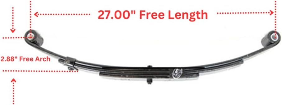 3 Leaf 27" 1,000 lbs Double Eye Trailer Leaf Spring
