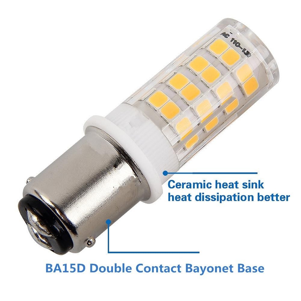 BA15D led bulb 120V Double Bayonet base 5 4 Count (Pack of 1), Ba15d-5w-3000k