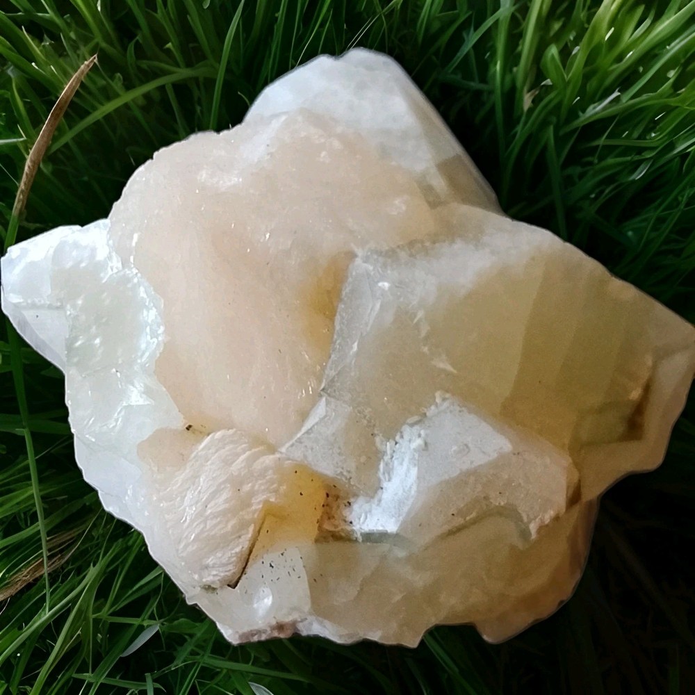 Green Apophyllite with stillbite inclusions