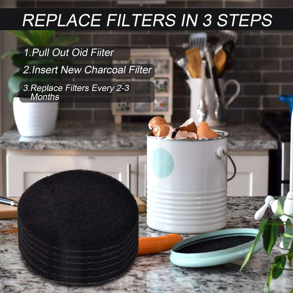 10 Pack 6.7 Inch Compost Bin Filter Inserts for Standard Compost Containers